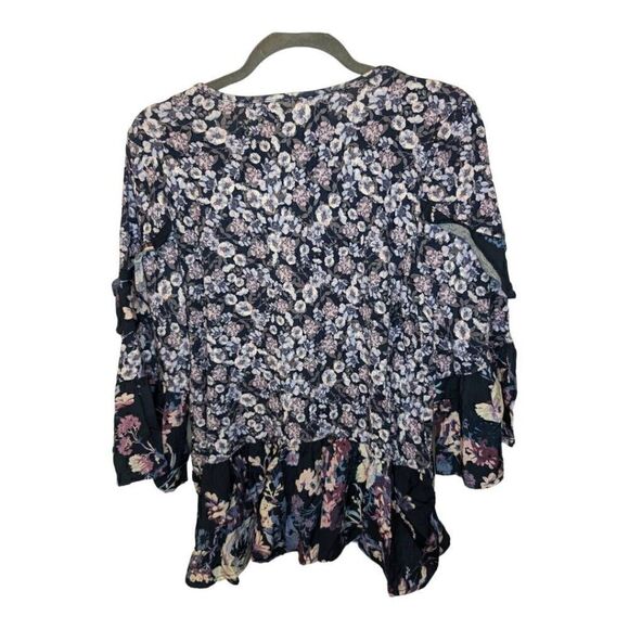 Cupio Multicolor Floral Print Long Sleeve Blouse Women's Small - Picture 2 of 6